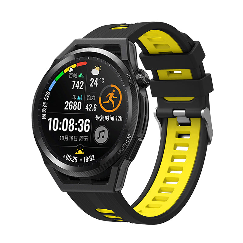 For Huawei Watch GT 3 (46mm) Dual Color 22mm Silicone Watch Strap Replacement Wrist Band For Huawei Watch GT 3 (46mm) Dual Color 22mm Silicone Watch Strap Replacement Wrist Band